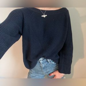 J Crew navy knit sweater size medium